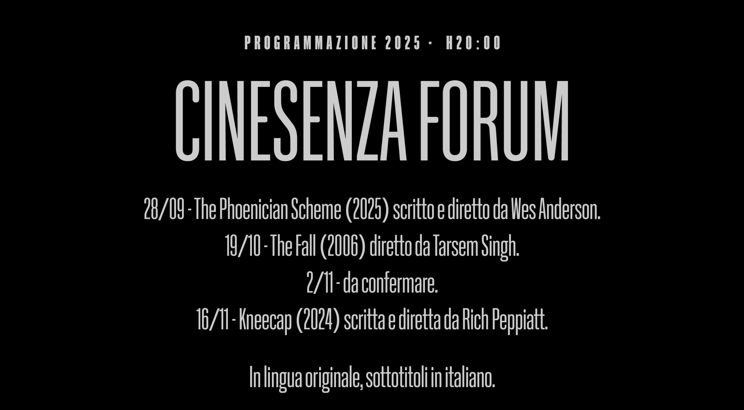 programmazione cinesenza forum sett-nov 2025